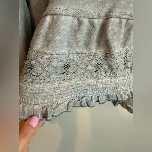 Anthropologie Pilcro Long-Sleeve Crop Babydoll Top - Picture 6 of 10